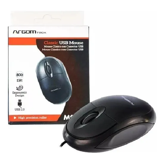 Mouse Óptico Argom Modelo Desktop Ms02 Usb 2.0 - Sku: Ms02