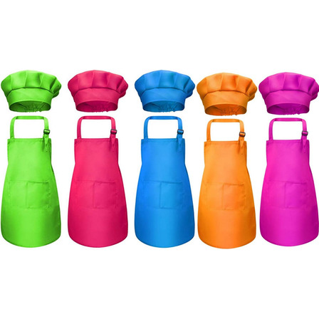 Tamicy - Juego De 10 Piezas De Gorro Y Delantal De Chef Tamicy - Juego De 10 Piezas De Gorro Y Delantal De Chef