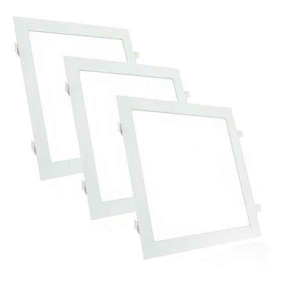 Kit 3 Painel Plafon Led 24w 25w Quadrado Embutir 6500k 30x30 Cor Branco-frio 127/220v