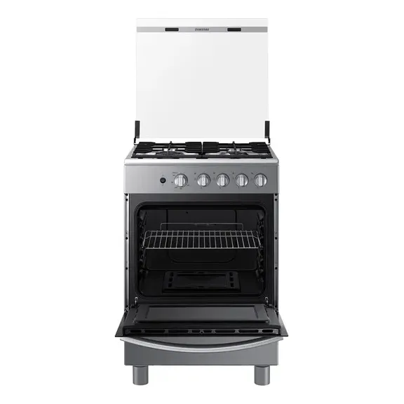 Cocina A Gas Samsung 60cm Rápido Tapa De Vidrio Plateado