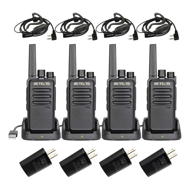 4 Pcs Radios Walkie Talkies Retevis Rt68 Usb Con Audífonos