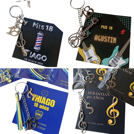 Souvenirs 18 Años Varón Personalizados Por 10 Unidades 