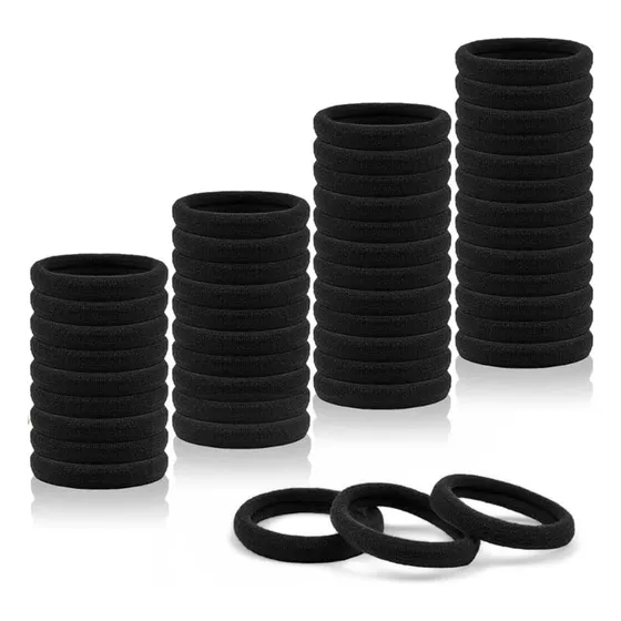 Colitas X 36 Moñas Caucho Elasticas Negras Banda Cabello