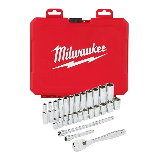 Juego De Dados Metricos 28pzs Mm 1/4 Milwaukee 48-22-9504