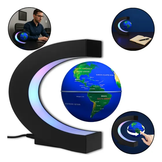 Luminaria De Mesa Globo Terrestre Flutuante Magnetico Led