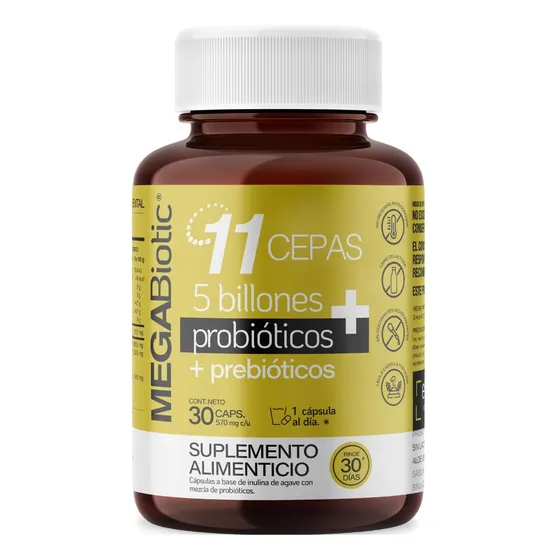 Probioticos 11 Cepas De 5 Billones Megabiotic 30 Capsulas