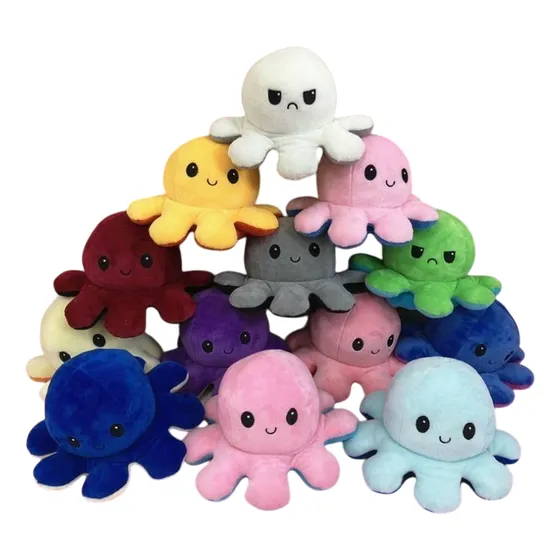 Pulpo Reversible De Colores Peluche Para Niños Somos Tienda