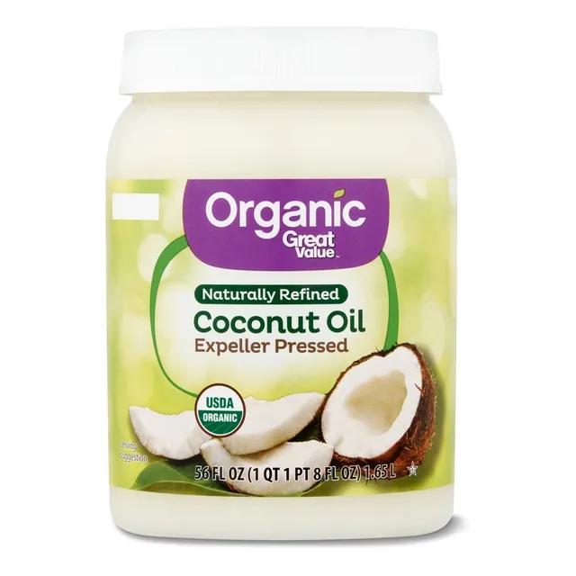 Aceite De Coco Organico Virgen Great Value 1.65lts Refinada
