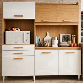 Aramóveis Kit Armário Cozinha Gaveteiro Organizador Selena 180 Comple