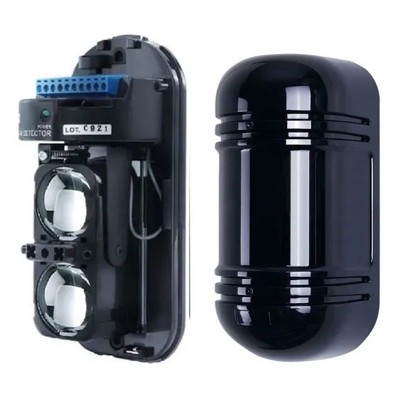 Barrera Infrarroja Exterior Alarma 60 Mts Doble Haz Cygnus BIR2-60M Negro