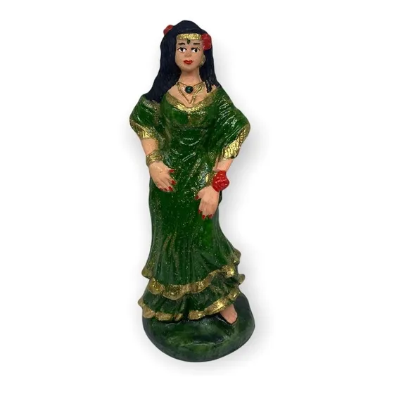 Escultura Imagem Cigana Esmeralda 15 Cm Em Resina