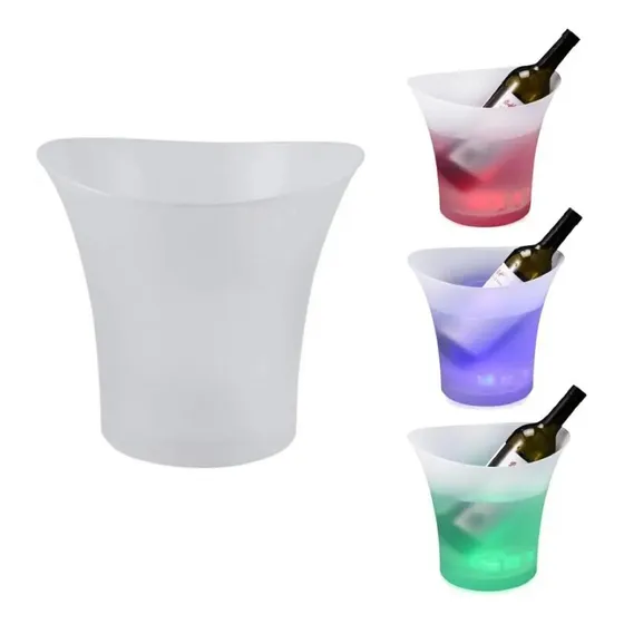 12 Pz Hielera Con Luz Led Enfriador Botellas Cerveza Fiesta Color Rgb Liso
