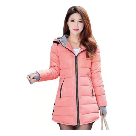 Campera Parka Dama Nylon Invierno Rosa