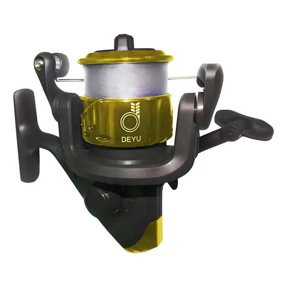 Molinete Fight 200 Micro Com Linha - Deyu Cor Amarelo Lado Da Manivela Direito/esquerdo
