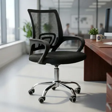 Cadeira Escritório Mesh Secretária Recepção Office Bussines Preto