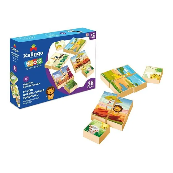 Puzzle 36 Cubos Madera Zoolog Xalingo   5274.3