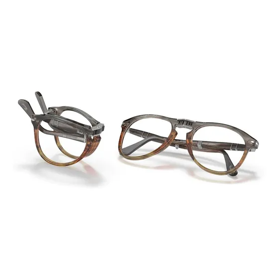 Anteojos Armazón Lectura Plegables Folding Persol Po9714vm Color 1137 Opal Brown Embedding Talle 52mm