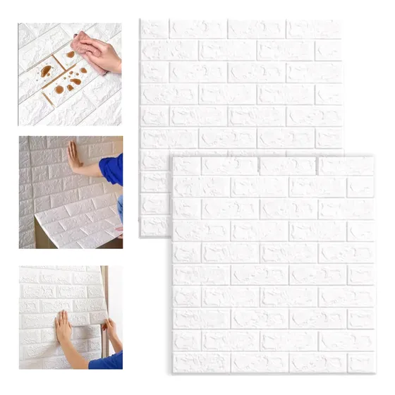 Revestimientos 3d Pared Adhesivo Fácil Colocación Lavable X2