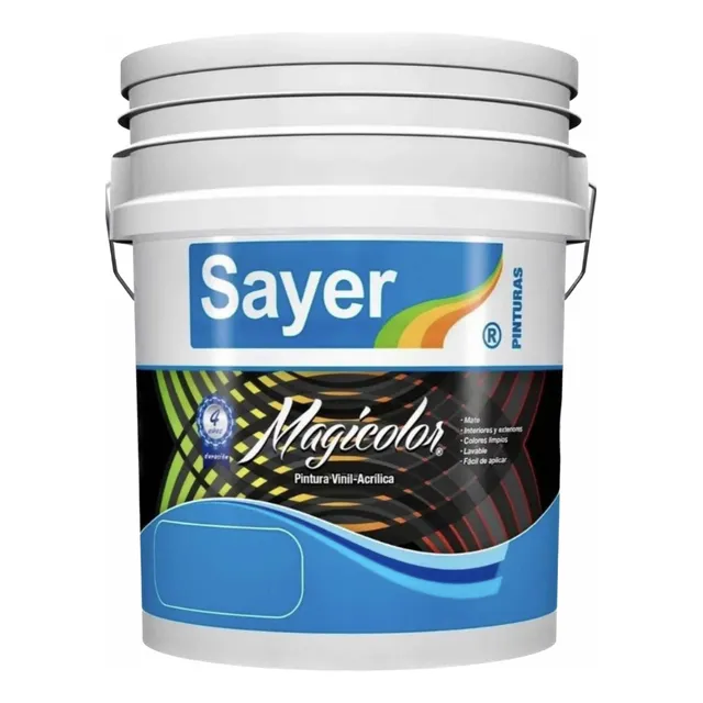 Cubeta Pintura Vinilica Lavable 19lt Colores Acrilica Sayer Color Negro