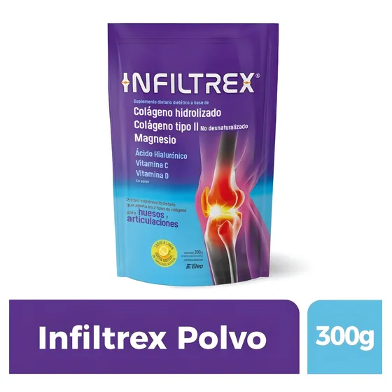 Infiltrex Colágeno Polvo Suplemento Huesos Y Articulaciones Sabor Limón x 300 grs