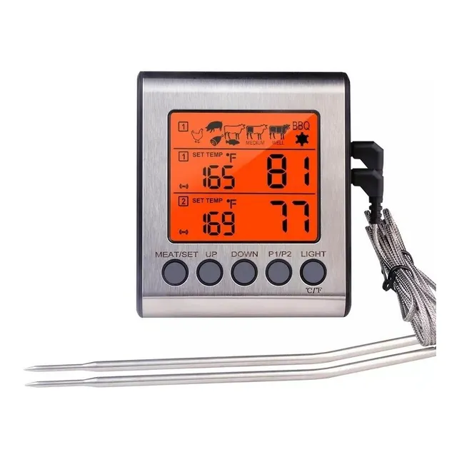 Termómetro Digital De Cocina Con Doble Sonda Horno Parrilla
