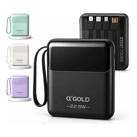 Power Bank Turbo 10000mah 22.5w Carregador Mini Portátil Preto