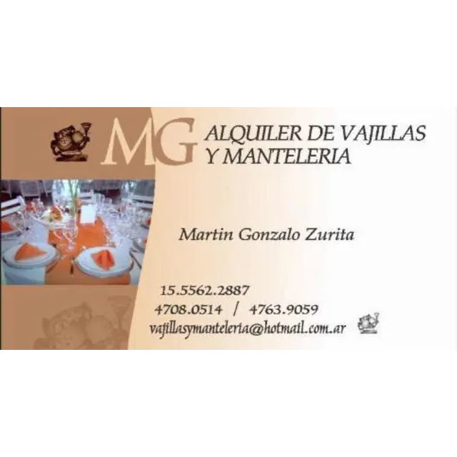 Alquiler De Vajillas, Manteleria, Mesas, Sillas Y Living