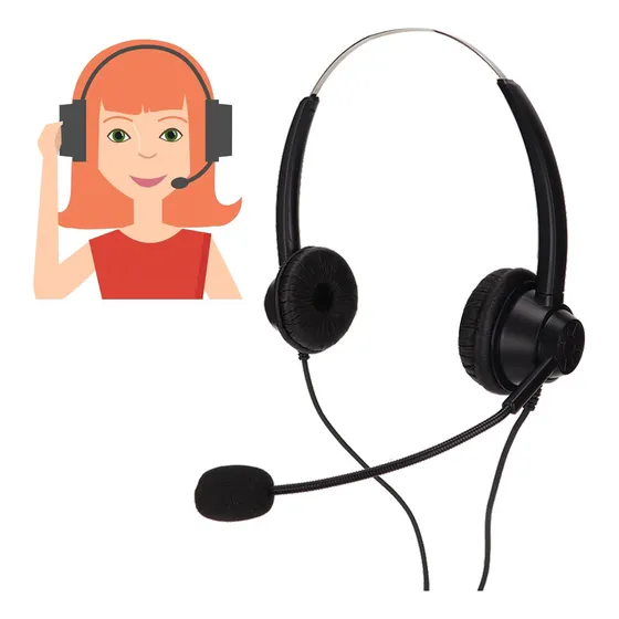 070 Auricular Para Centro Llamada Negocio Binaural Ruido