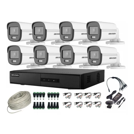 Cctv Kit Hikvision Pro 8 Cam Colorvu 2mp Lite