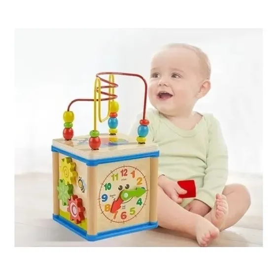 Juguete Didáctico Cubo De Estimulación En Madera Para Niños