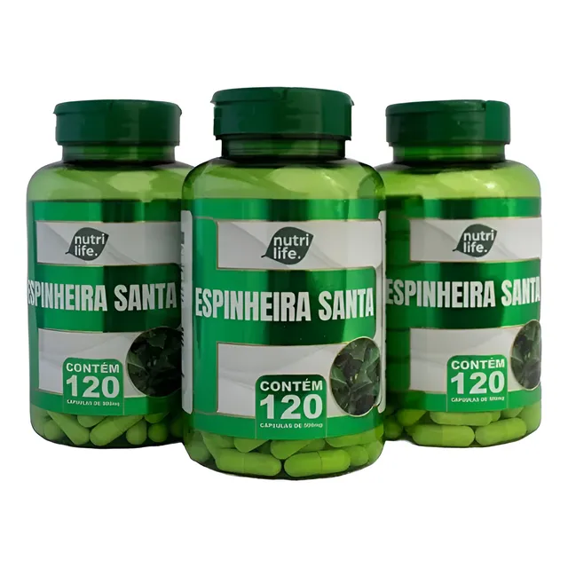 Kit 3 Extrato Natural Espinheir Sant Em Pó 360 Cápsulas
