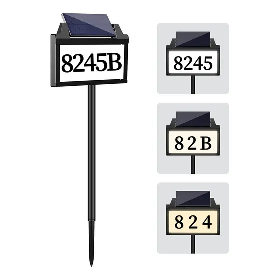 Letrero Direccion Solar Numero Casa Para Exterior Led 3