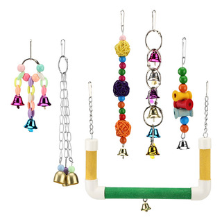 Juego De 6 Juguetes Bird Bell Toys Para Masticar, Coloridos, Juego De 6 Juguetes Bird Bell Toys Para Masticar, Coloridos,