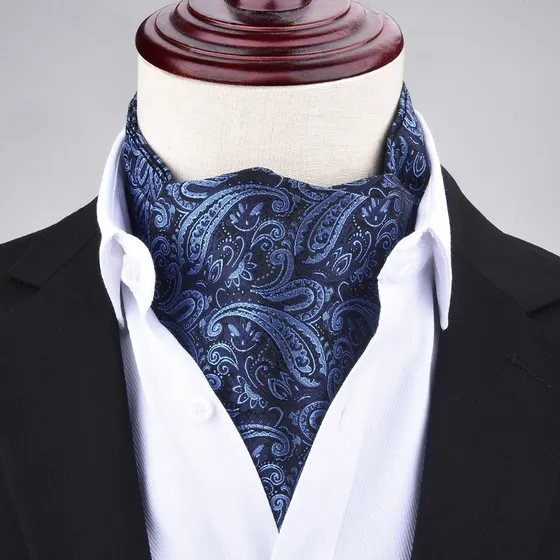 Bufanda Corbata Hombre Seda Charles Rectangular Azul