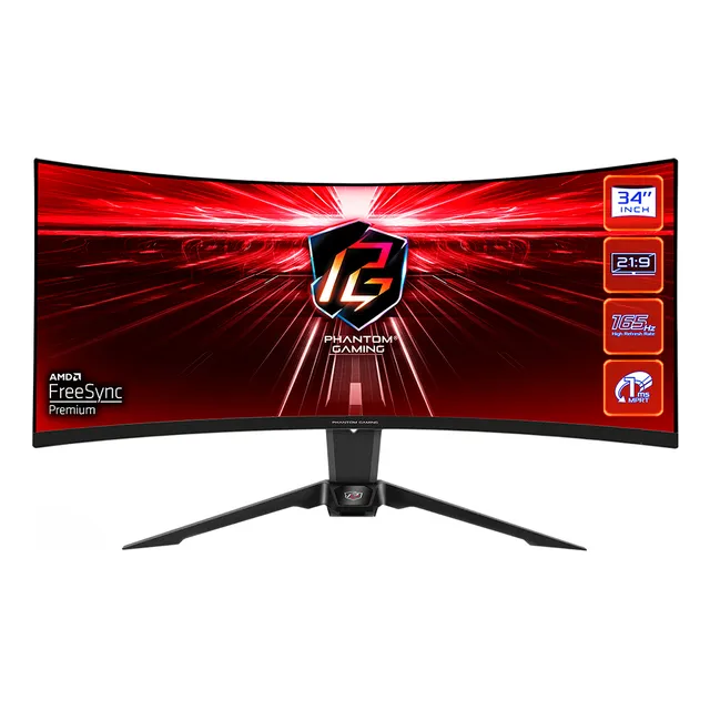Monitor Gamer Asrock 34  Wqhd Va 165hz 1ms Pg34wq15r2b