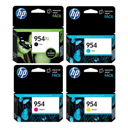 Pack 4 Tintas Hp 954xl Bk 954 Cmy Originales 7720 7740 8210