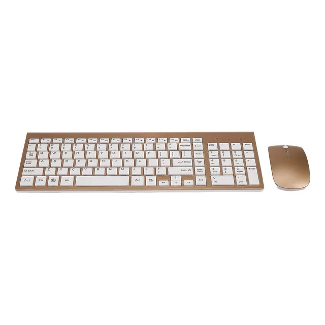 Combo De Teclado Y Mouse Inalámbrico De 2,4 Ghz - Dorado
