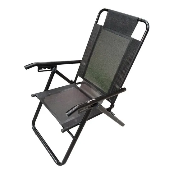 Reposera Descansar 80040 / Total Black / Caño Aluminio / 5po Color Negro