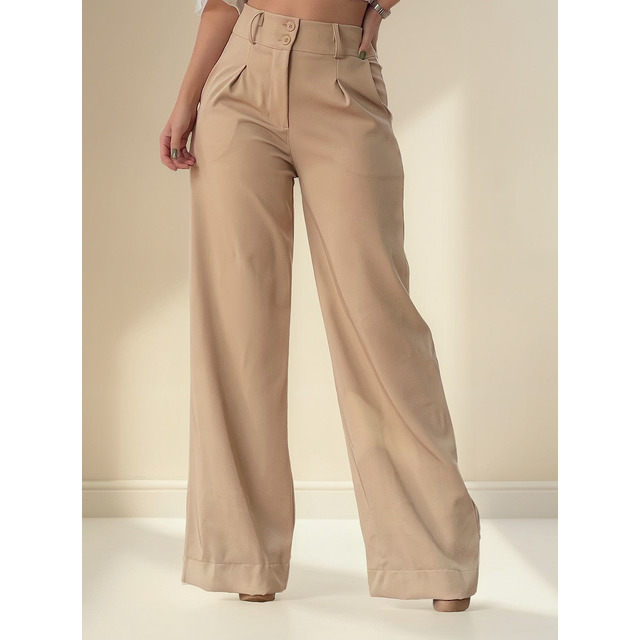 Calça Pantalona Alfaiataria Wide Leg Social Cintura Alta Calça Pantalona Alfaiataria Wide Leg Social Cintura Alta