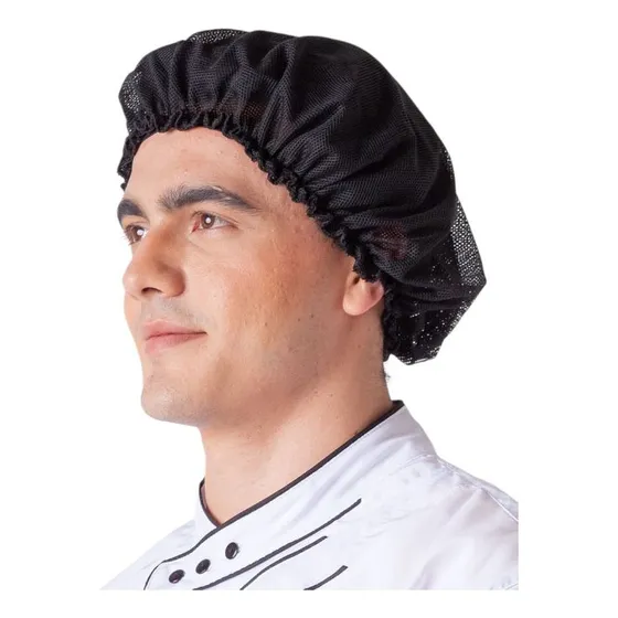 Gorro De Cocina Negro Para Cabello (paq. De 100 Und)