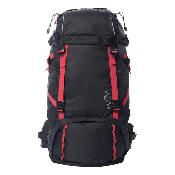 Morral Maleta Mochila Camping Outdoor Totto Summit 65 Color Negro