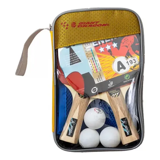 Set 3 Pelotas 2 Paletas Red Giant Dragon Ping Pong Mesa