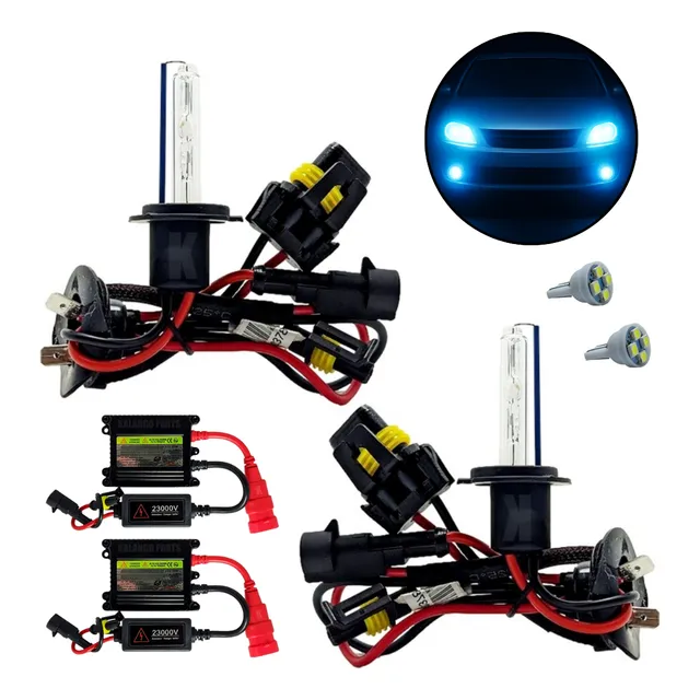 Kit Xenon Lâmpada Farol Alto Baixo Milha 8000k Com Reator