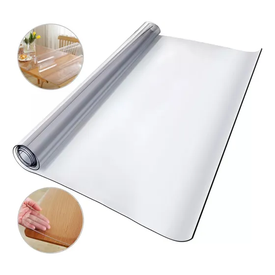 Mantel Protector De Mesa Transparente De Pvc 100 X 180 Cm
