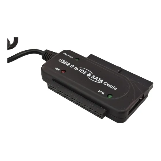 Ptc Negro Usb 2.0 Ide Sata Cable Adaptador Potencia