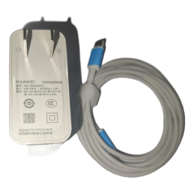 Cargador Huawei Original 65w Matebook D14 D15 Tipo C 20v