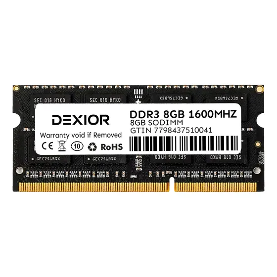 Memoria Ram Dexior Ddr3 8gb 1600mhz Sodimm Notebook