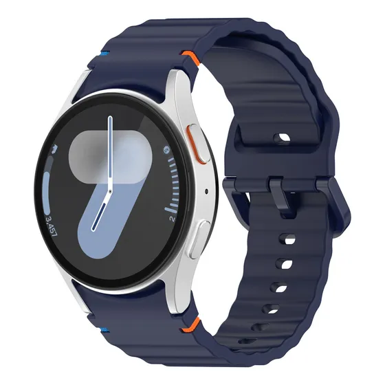 Correa Deportiva De Silicona Compatible Con La Samsungwatch7 Ancho De La Correa 20 Mm Color Azul Medianoche
