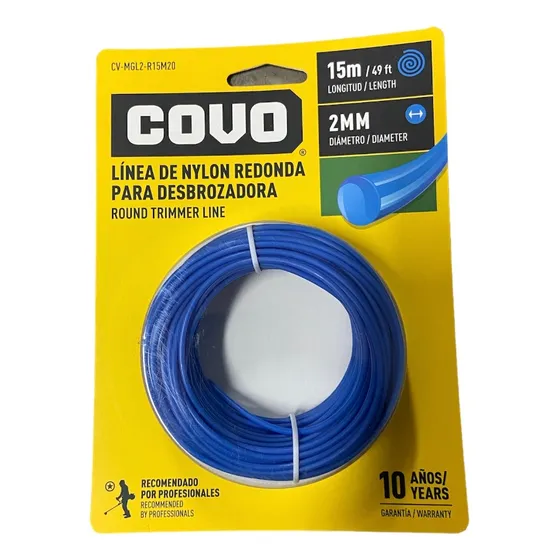 Nylon Desmalezadora Electrica 2mm 15m Covo