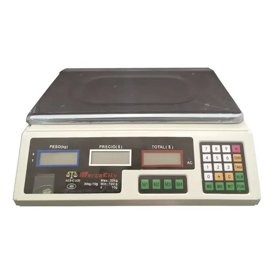Balanza Comercial Digital Mercocity C LCD 30kg Pantalla Cliente Teclado | Cuotas sin interés